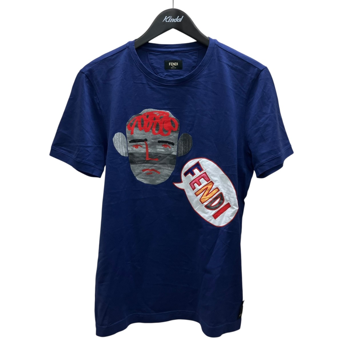【中古】FENDI　半袖Tシャツ ネイビー サイズ：48 【010726】（フェンディ）｜ブランド古着のカインドオル