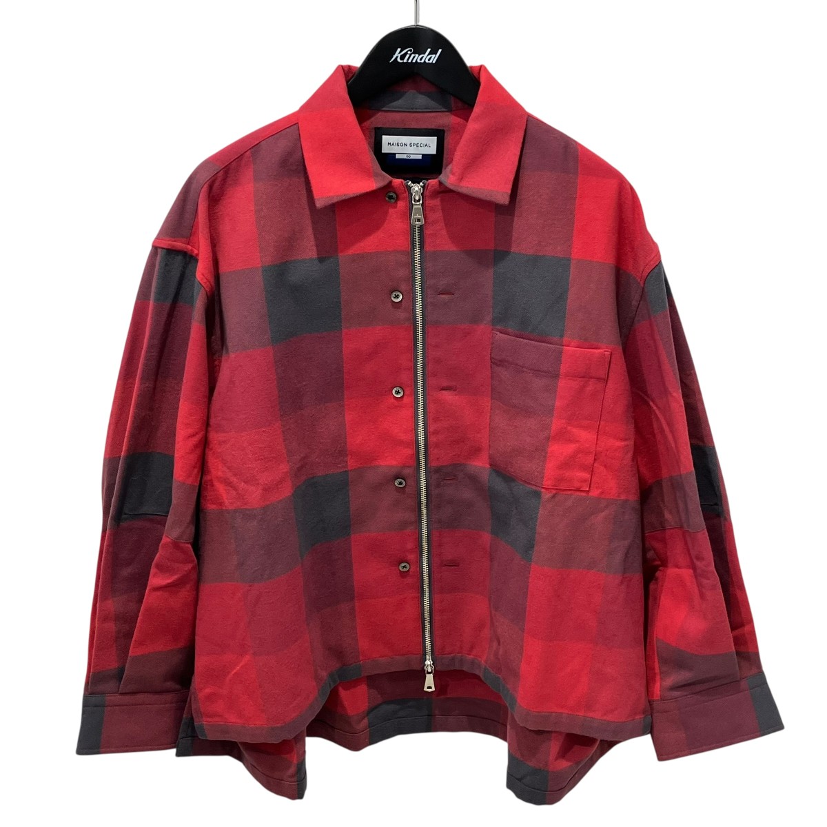 【中古】MAISON SPECIAL Prime-Over 2way Zip Shirts ジャケットシャツ 11252311602 レッド サイズ:0 【010726】(メゾンスペシャル)|ブランド古着のカインドオル