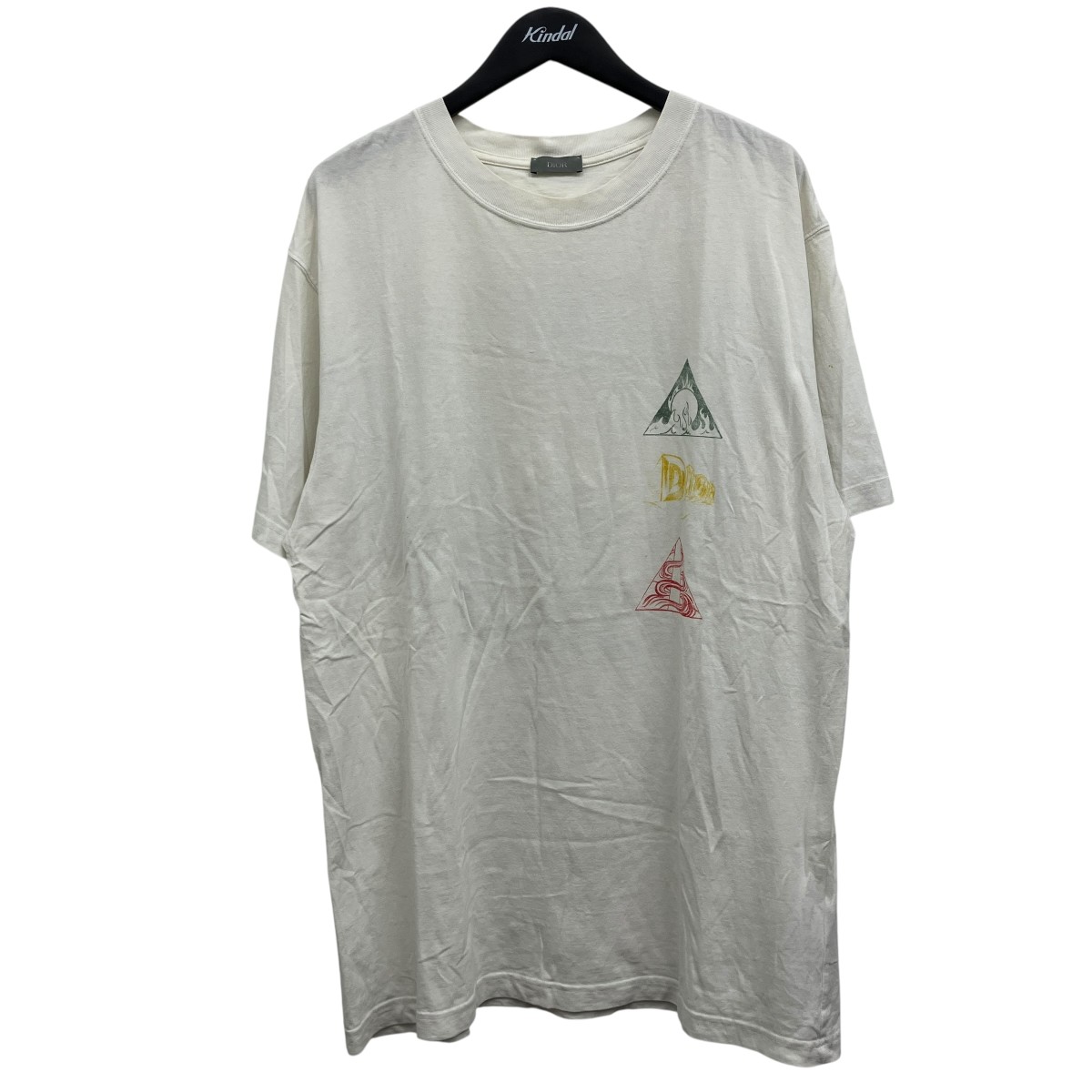 【中古】DIOR プリントTシャツ ホワイト×マルチカラー サイズ:XL 【010726】(ディオール)|ブランド古着のカインドオル