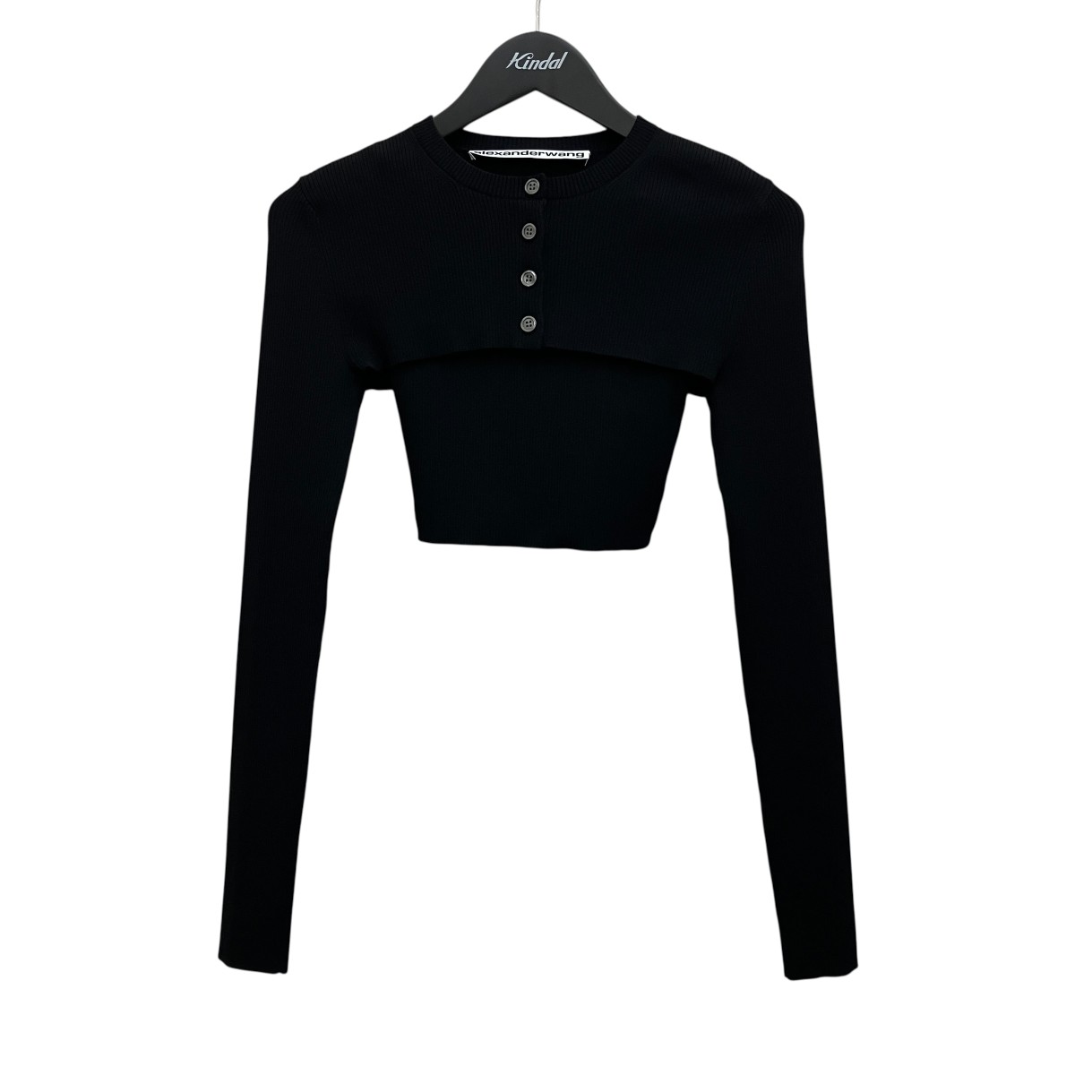 【中古】ALEXANDER WANG 【TWIN-SET TOP】 レイヤードニットトップ 1KC3241060 ブラック サイズ:XS 【010726】(アレキサンダーワン)|ブランド古着のカインドオル