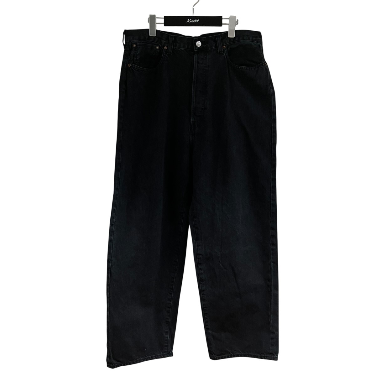 【中古】A．PRESSE&times;everyone　ワイドデニムパンツ ブラック サイズ：L 【020726】（アプレッセ&times;エブリワン）｜ブランド古着のカインドオル