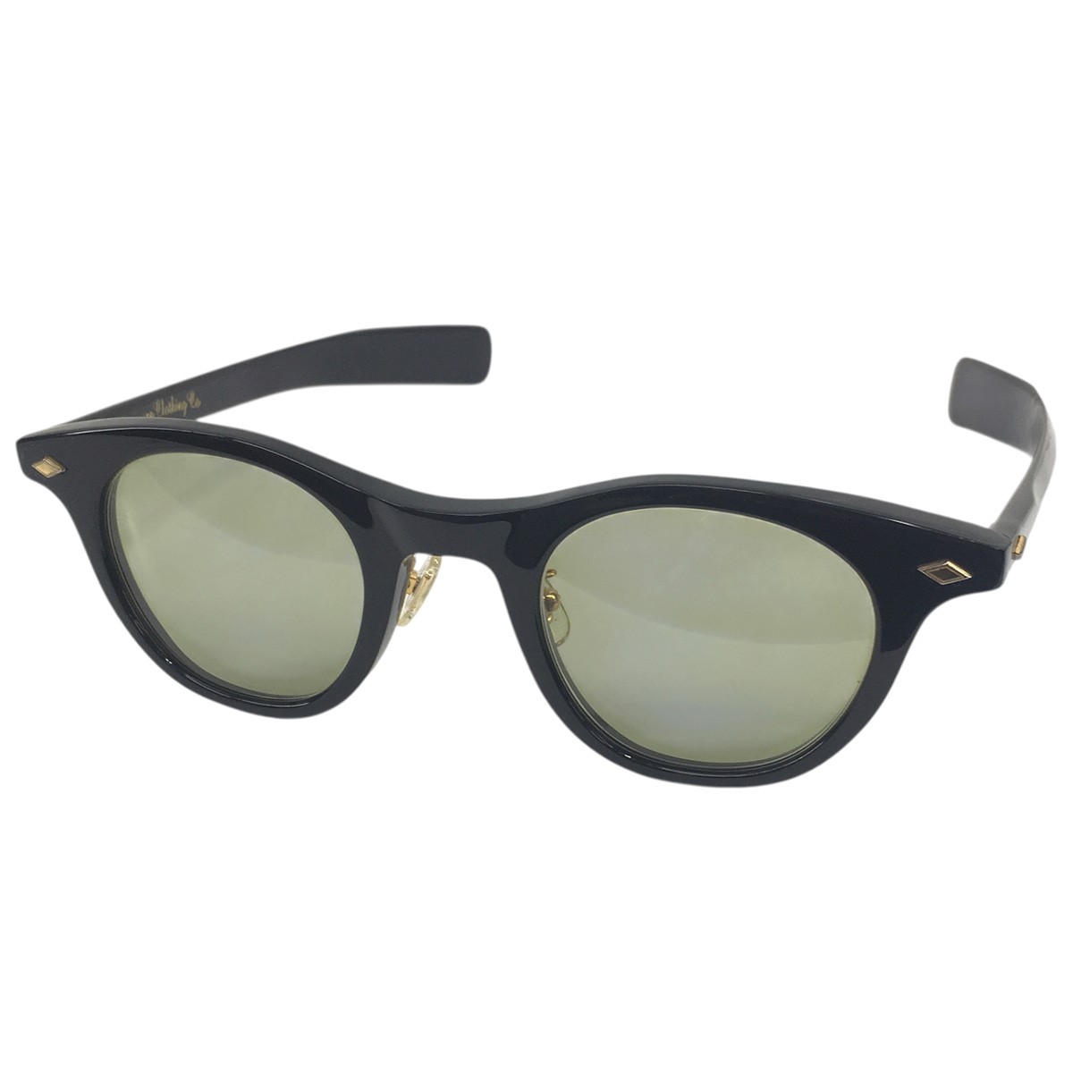 【中古】TIMEWORN CLOTHING×白山眼鏡店 白山眼鏡店 BOSTON サングラス ブラック(レンズカラー 僅かにグリーン調) 【010726】(タイムウォーンクロージング×ハクサンガンキョウテン)|ブランド古着のカインドオル