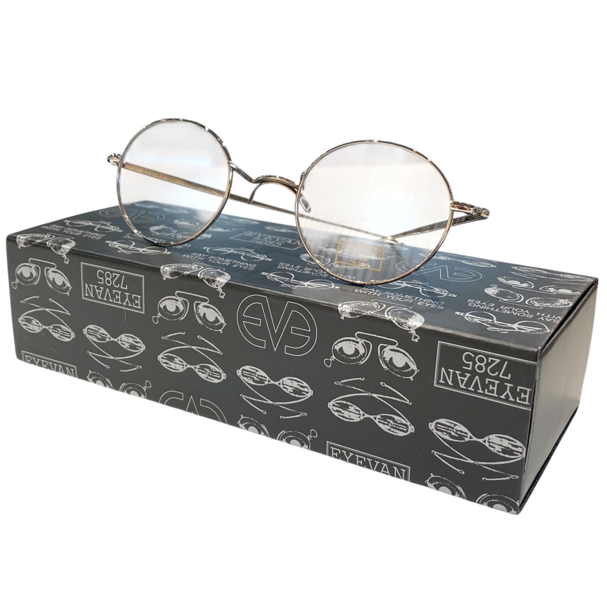 【中古】EYEVAN 7285　22AW 183 c．801眼鏡メガネサングラス シルバー&times;クリア サイズ：45□23-148 【010726】（アイヴァン 7285）｜ブランド古着のカインドオル