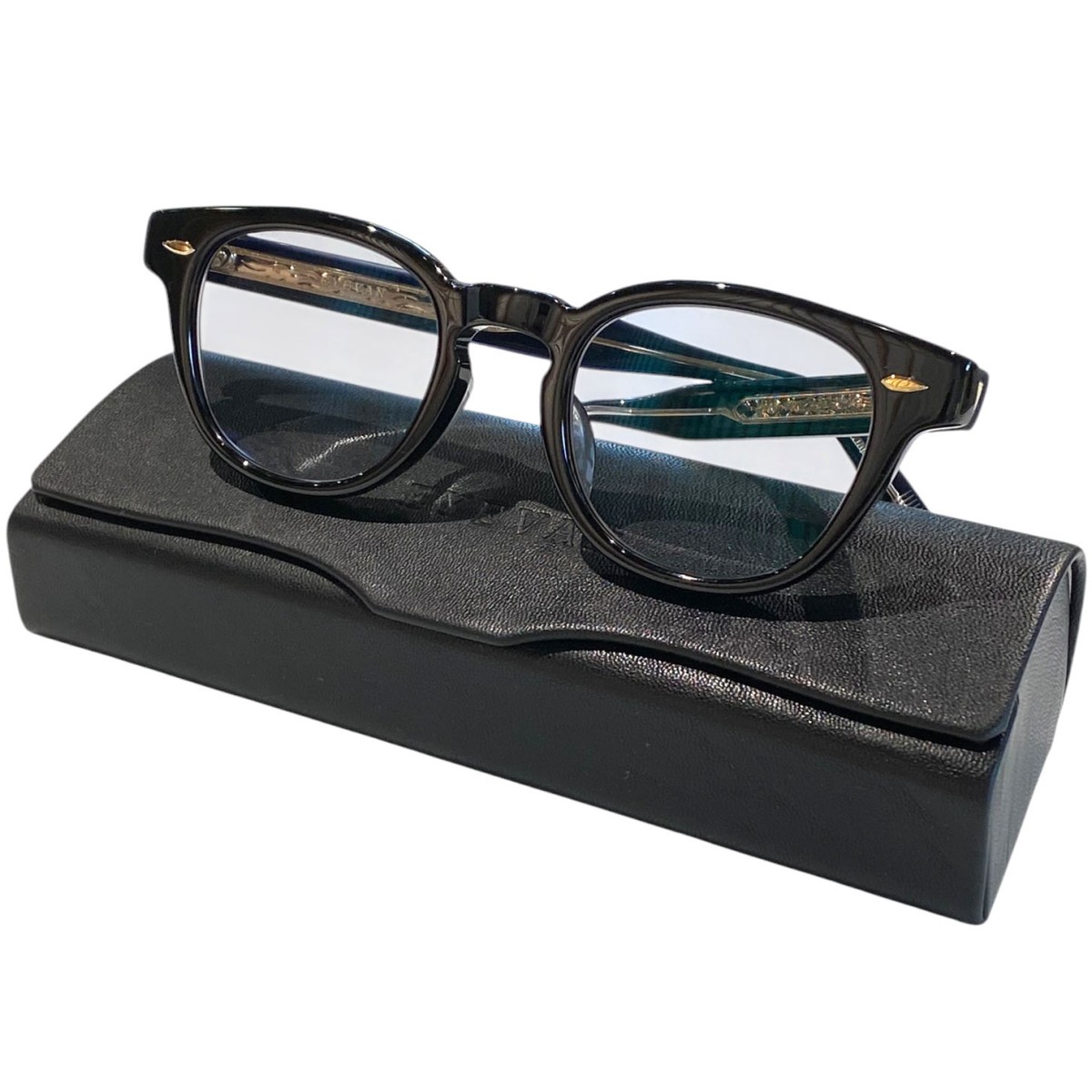 【中古】EYEVAN　webb PBK眼鏡メガネサングラス ブラック&times;ライトネイビー サイズ：47□22-145 【010726】（アイヴァン）｜ブランド古着のカインドオル