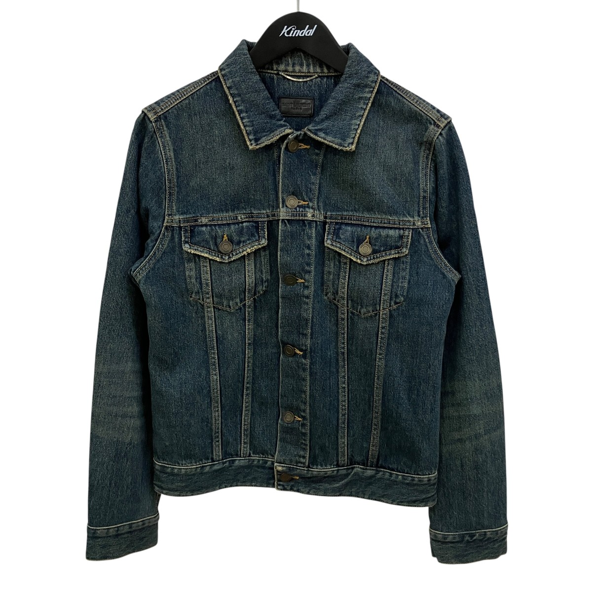 【中古】Saint Laurent Paris　ヴィンテージ加工デニムジャケット 377890 インディゴ サイズ：XS 【030726】（サンローランパリ）｜ブランド古着のカインドオル
