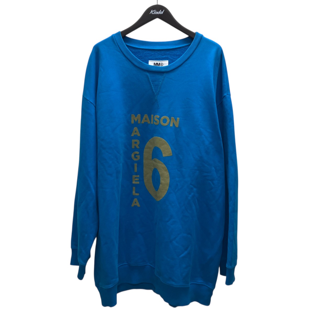 【中古】MM6 Maison Margiela　クルーネックスウェット ブルー サイズ：L 【030726】（マルタンマルジェラ）｜ブランド古着のカインドオル