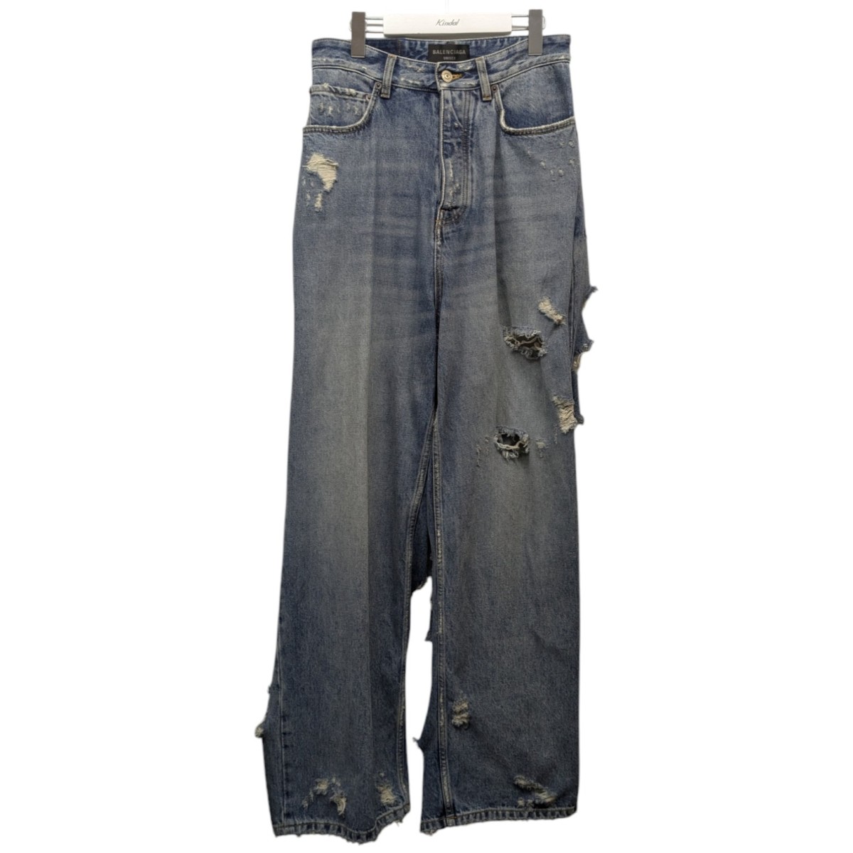 【中古】BALENCIAGA　23SS スーパーデストロイ加工ラージフィットバギーデニムパンツ インディゴ サイズ：XXS 【030726】（バレンシアガ）｜ブランド古着のカインドオル