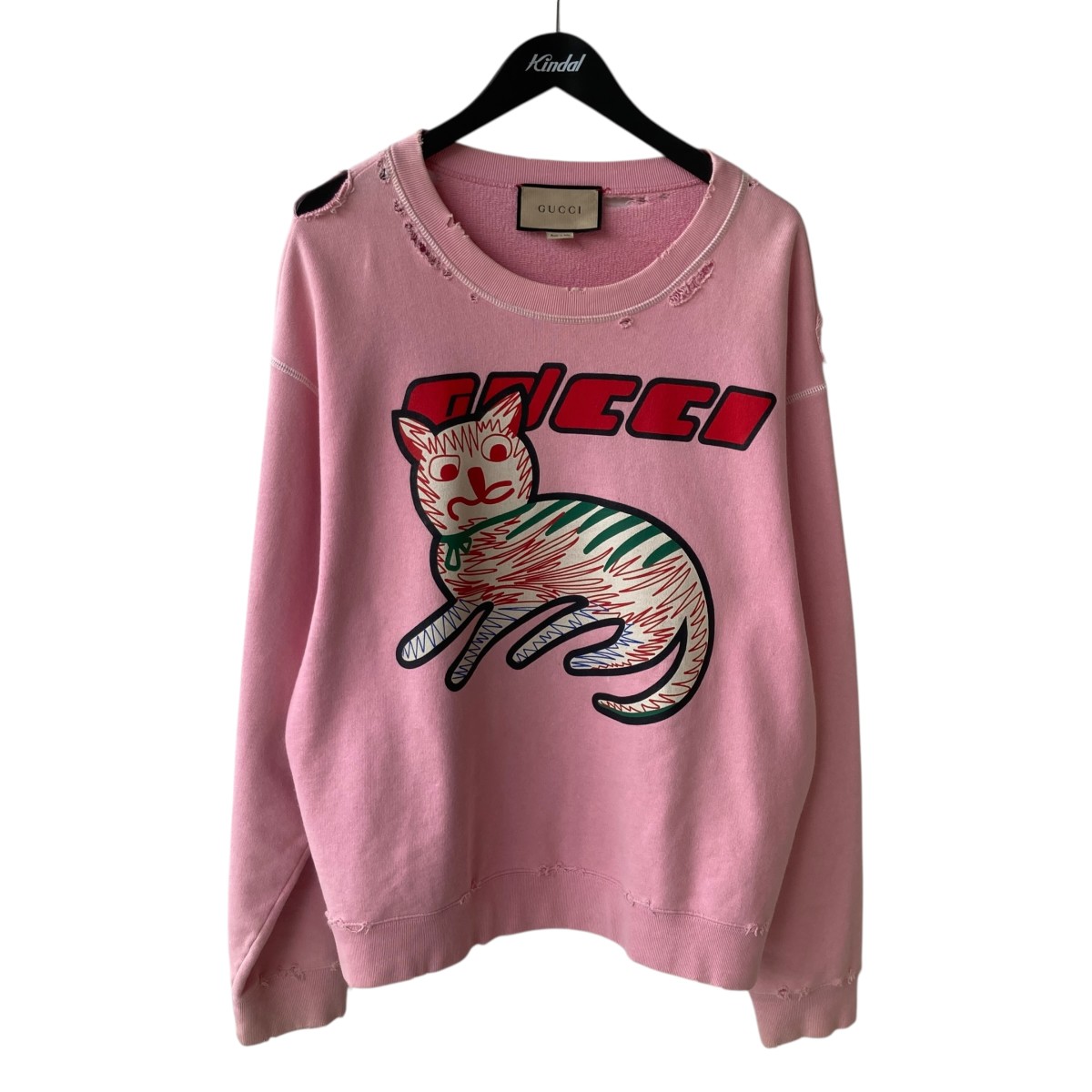【中古】GUCCI　トレーナー 635847 xjcvv ピンク サイズ：M 【040726】（グッチ）｜ブランド古着のカインドオル 43,329円