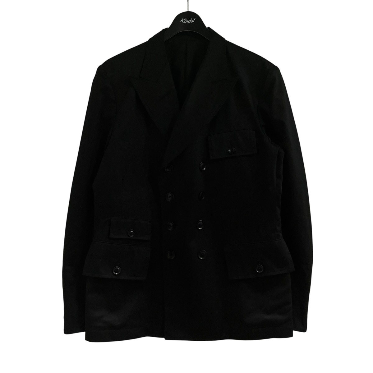 【中古】WILDSIDE YOHJI YAMAMOTO　チノダブルブレストジャケット ブラック サイズ：3 【040726】（ワイルドサイド ヨウジヤマモト）｜ブランド古着のカインドオル