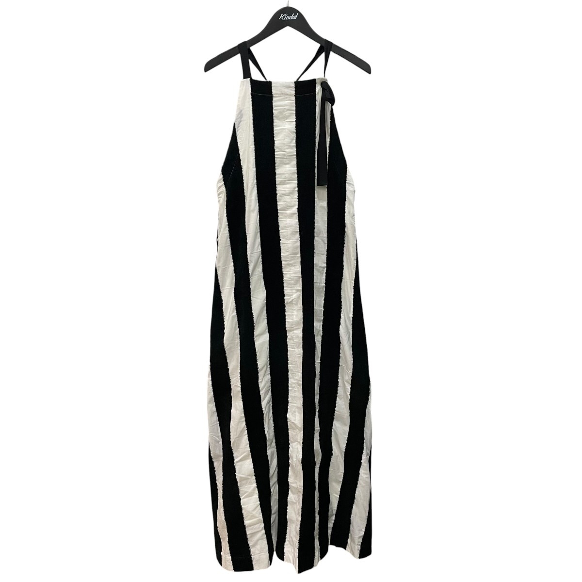 【中古】pelleq　back open long sleeve dress T キャミソールワンピース TS0704SS23 ブラック&times;ホワイト サイズ：Free 【060726】（ペレック）｜ブランド古着のカインドオル