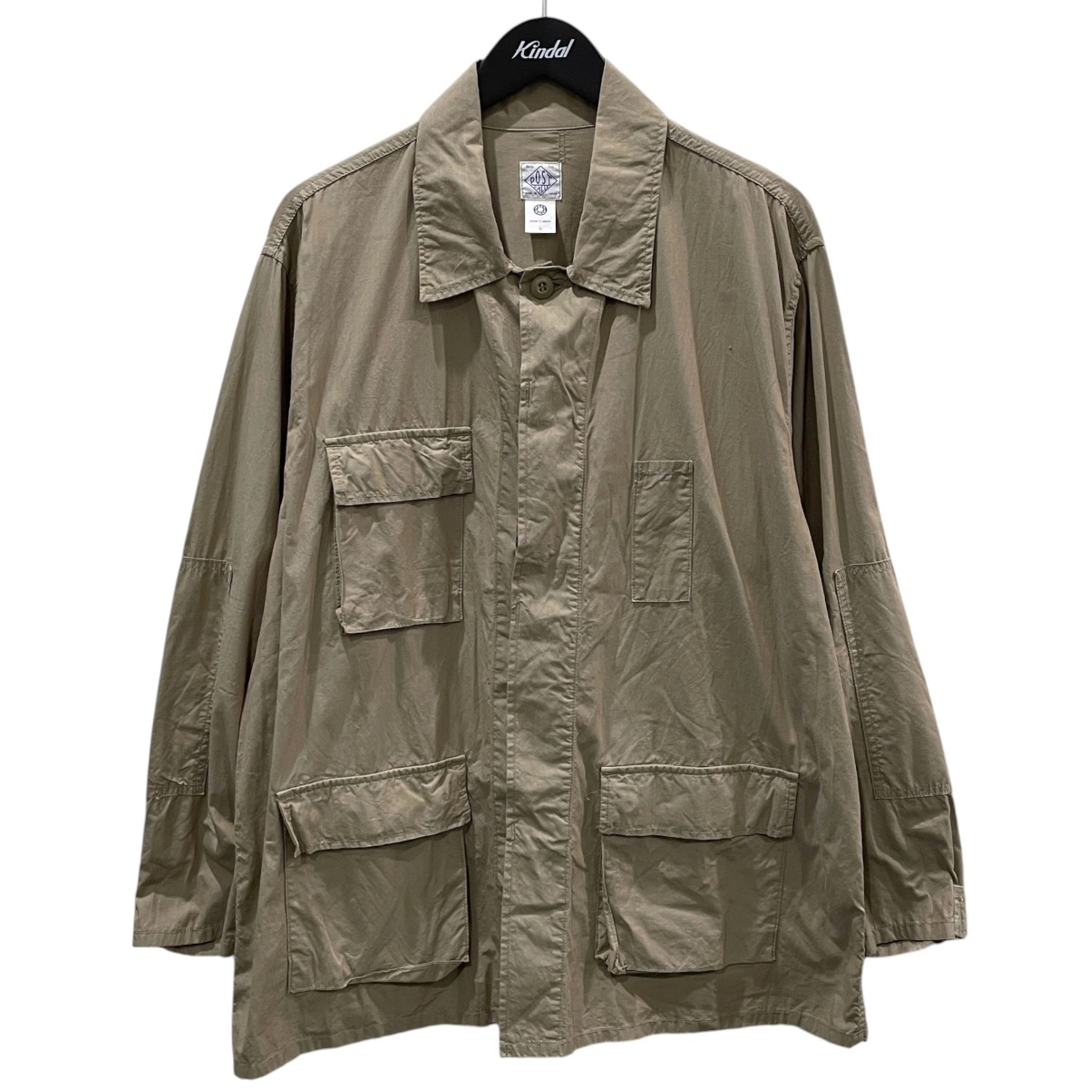 【中古】POST O’ALLS 24SS コットンリップストップ ミリタリージャケット BDU-R 1123-CRI カーキ サイズ:L 【060726】(ポストオーバーオールズ)|ブランド古着のカインドオル