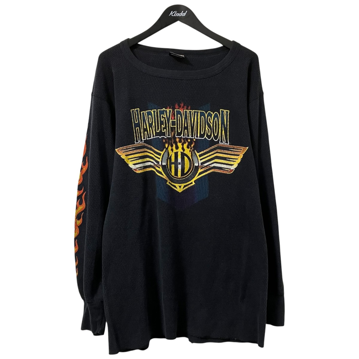 【中古】HARLEY-DAVIDSON USA製 サーマルロンT ブラック サイズ:XXXL 【070726】(ハーレーダビッドソン)|ブランド古着のカインドオル