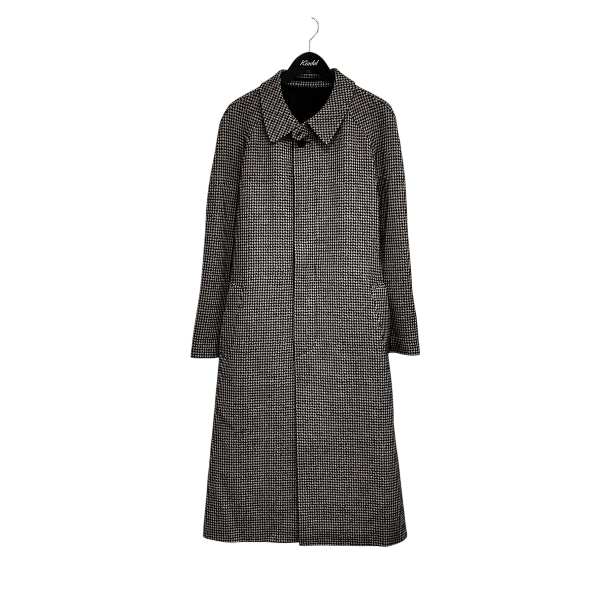 【中古】BROOKS BROTHERS 千鳥柄 ステンカラーコート 100190458 ブラック サイズ:L 【070726】(ブルックスブラザーズ)|ブランド古着のカインドオル
