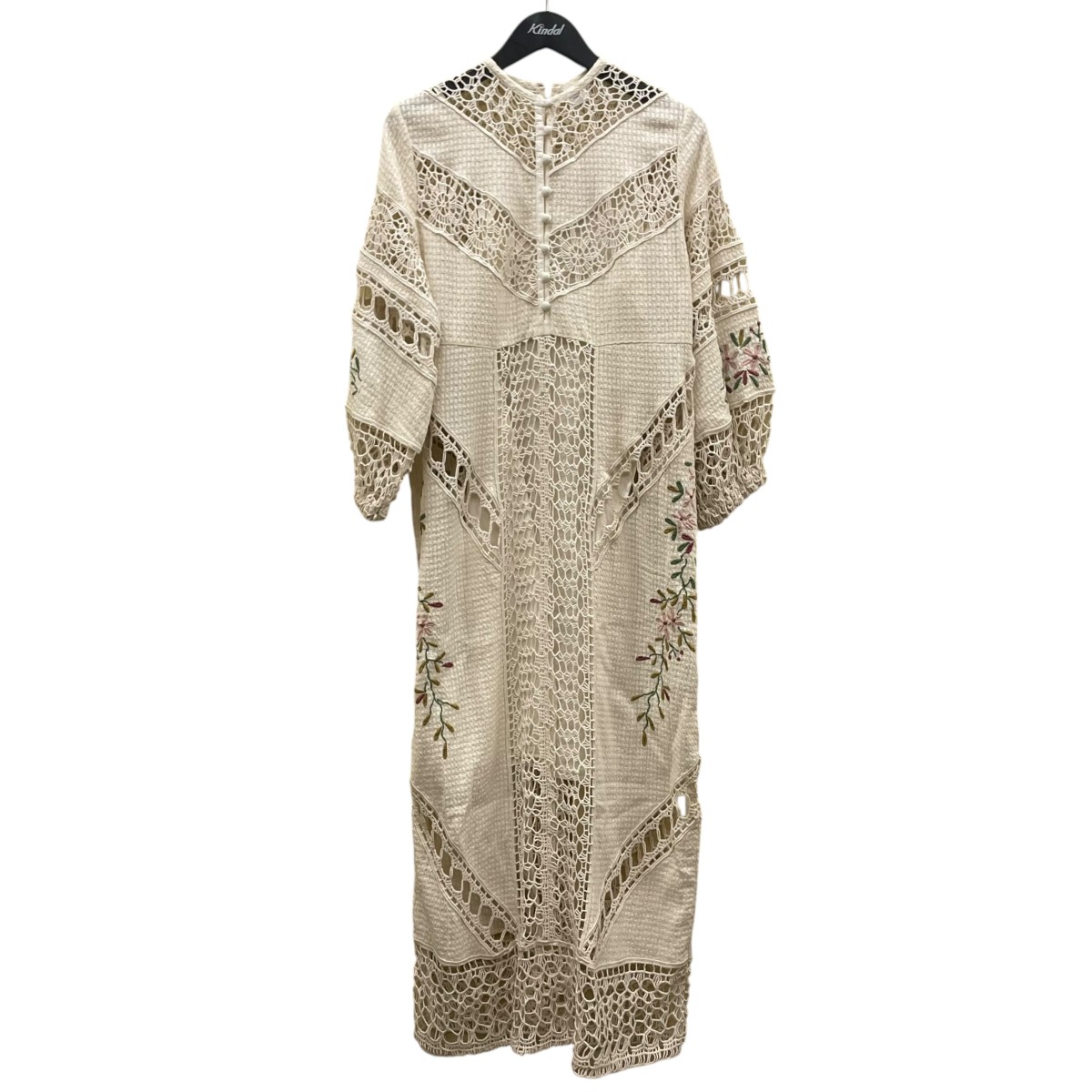 【中古】IENA LA BOUCLE　クロシェMIXワンピース バスケット編み生地 コットン カジュアルドレス 長袖ワンピース 25040914305010 ベージュ サイズ：FREE 【070726】（イエナラブークル）｜ブランド古着のカインドオル 14,322円