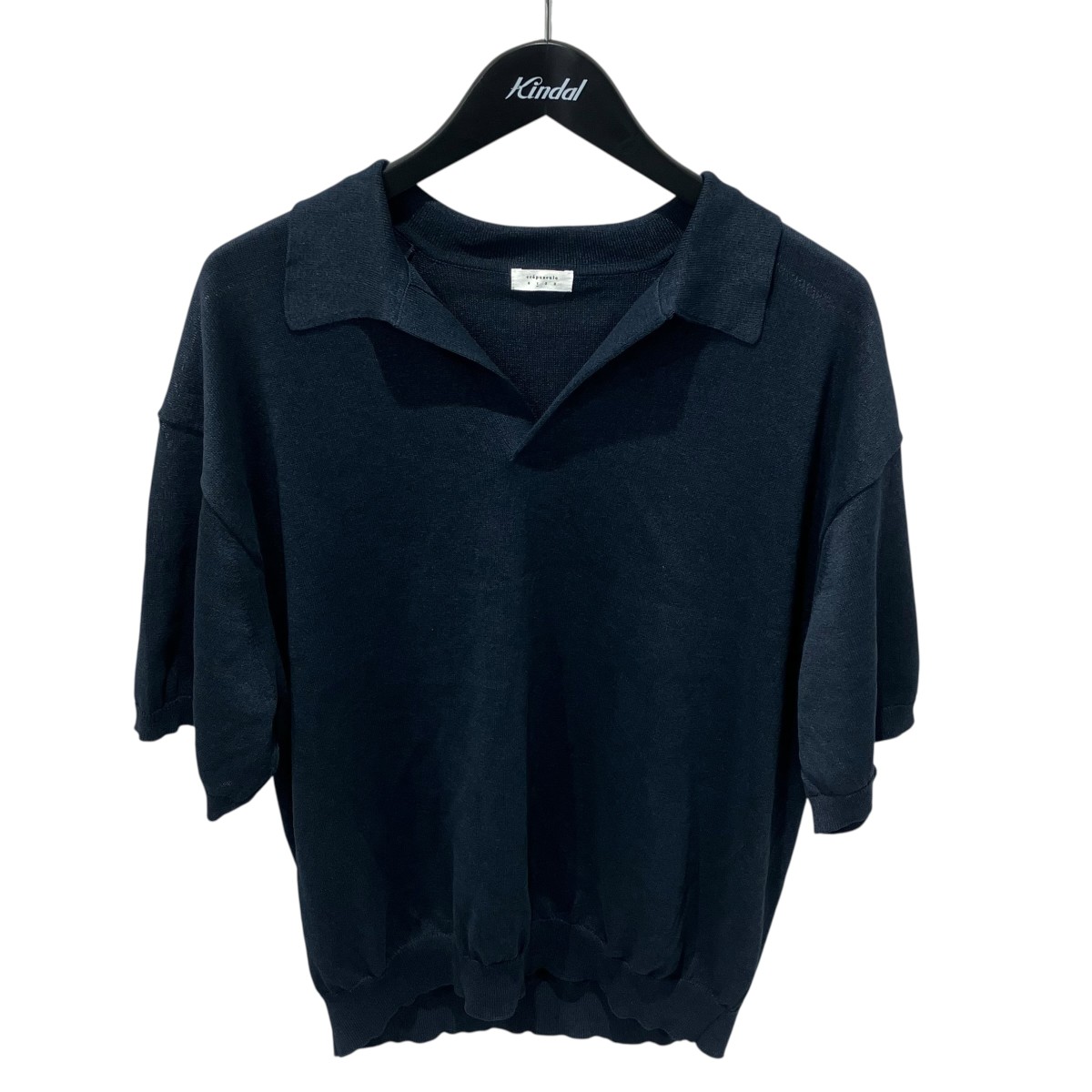【中古】crepuscule　26SS City Ambient Products別注 WASHI SKIPPER ニットポロシャツ 2601-029 ネイビー サイズ：1 【080726】（クレプスキュール）｜ブランド古着のカインドオル