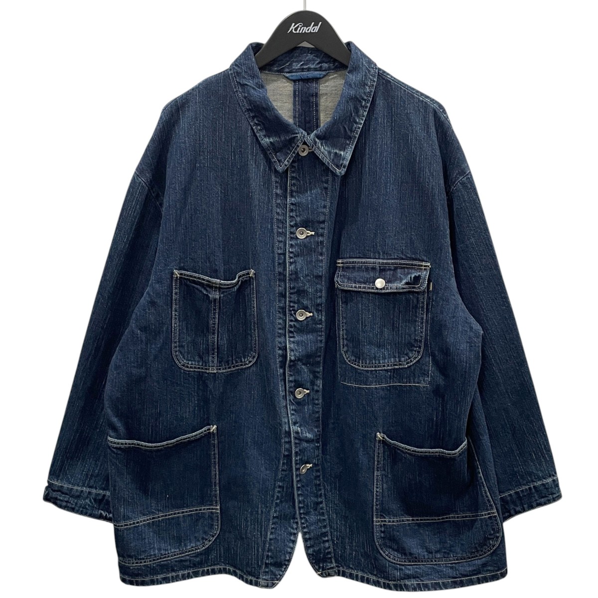 【中古】Porter Classic　デニムジャケット STEINBECK DENIM COVERALLS スタインベック デニム カバーオール PC-005-2142 インディゴ サイズ：XL 【080726】（ポータークラシック）｜ブランド古着のカインドオル