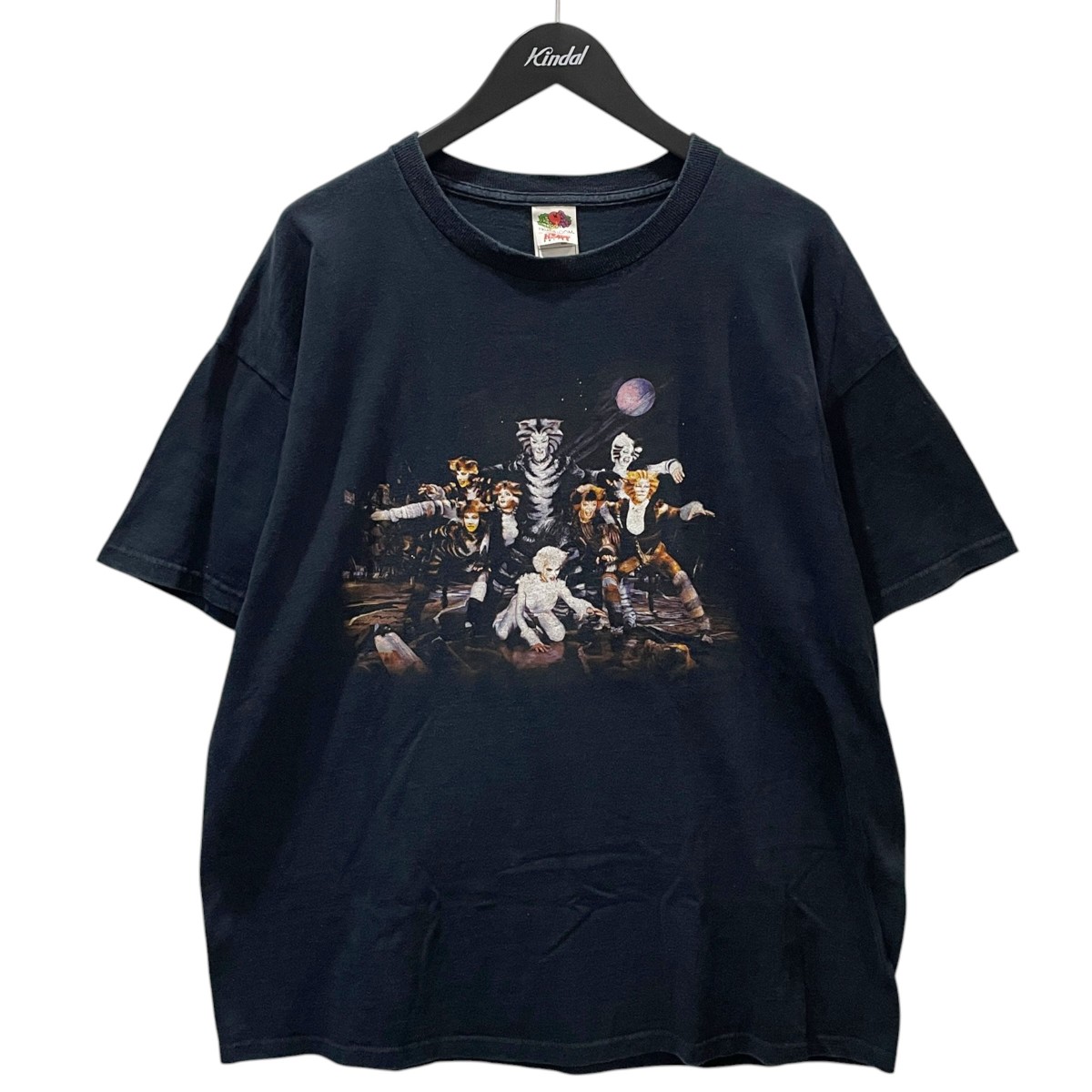 【中古】FRUIT OF THE LOOM　90s プリントTシャツ CATS キャッツ ブラック サイズ：XL 【090726】（フルーツオブザルーム）｜ブランド古着のカインドオル
