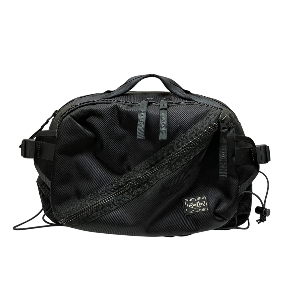 【中古】PORTER　THINGS WAIST BAG ウエストバッグ 674-17866 ブラック 【090726】（ポーター）｜ブランド古着のカインドオル