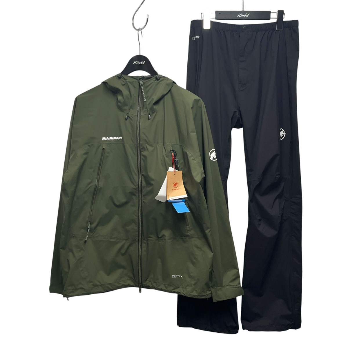 【中古】MAMMUT Masao Light Rain-SuitAF スーツ セットアップスーツ 1010-31350 グリーン×ブラック サイズ:S 【080726】(マムート)|ブランド古着のカインドオル