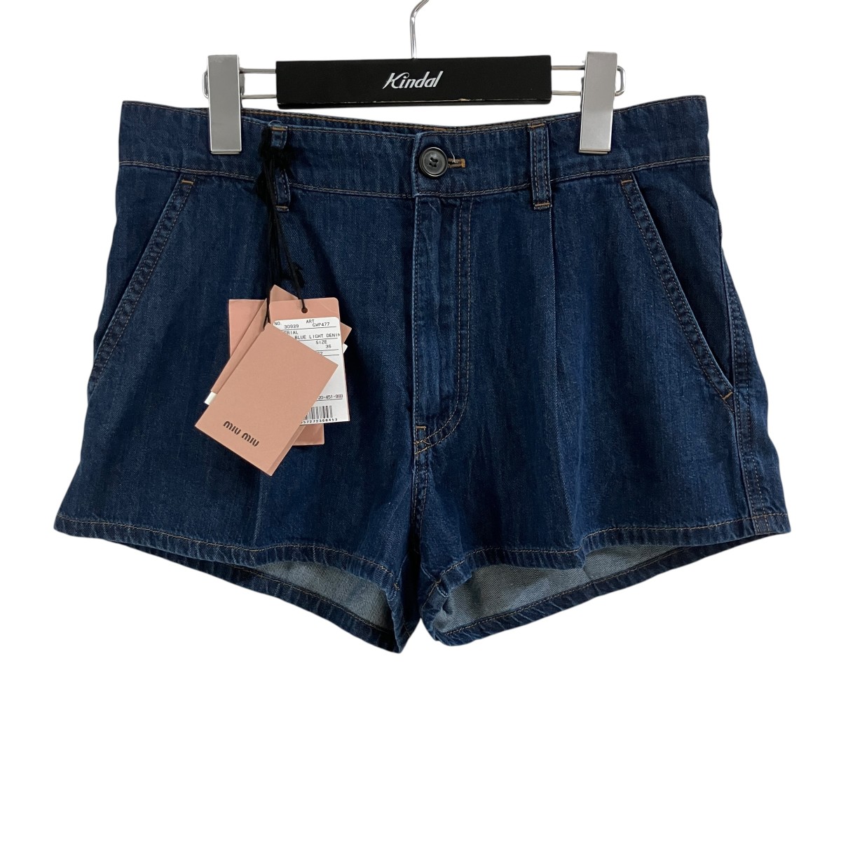 【中古】MIU MIU デニムショートパンツ インディゴ サイズ:36 【090726】(ミュウミュウ)|ブランド古着のカインドオル
