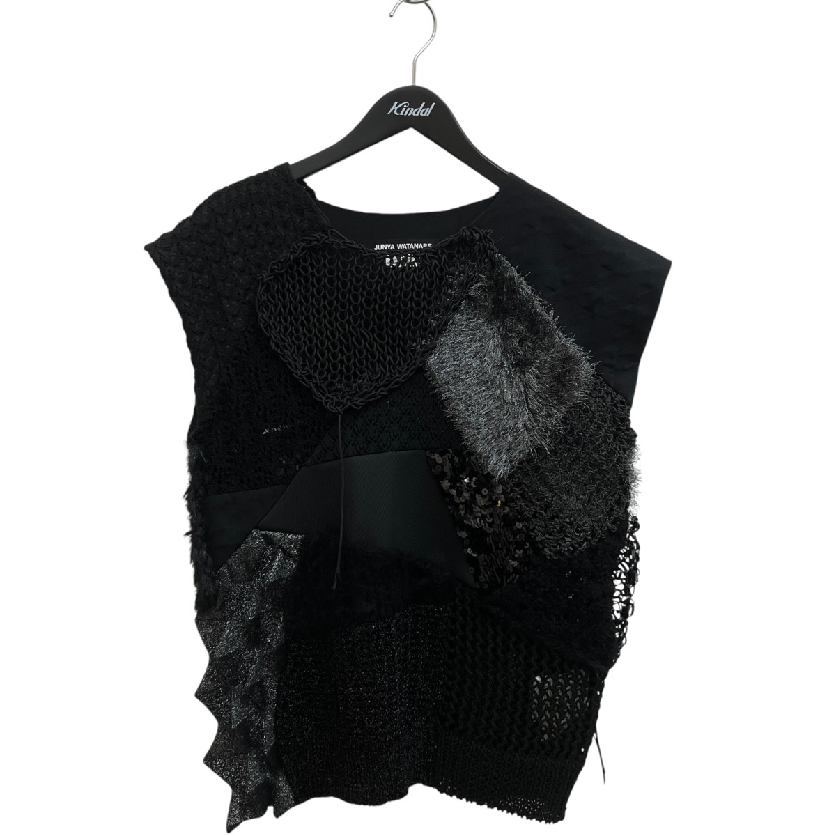 【中古】JUNYA WATANABE　25SS パッチワークベスト ベスト JO-N011 ブラック サイズ：S 【100726】（ジュンヤワタナベ）｜ブランド古着のカインドオル
