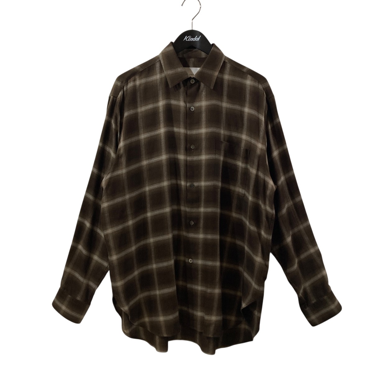 【中古】ssstein　26SS LY／VIS CHECK OVERSIZED LS SHIRT S チェック 長袖シャツ ST．1461 ブラウン サイズ：M 【090726】（シュタイン）｜ブランド古着のカインドオル