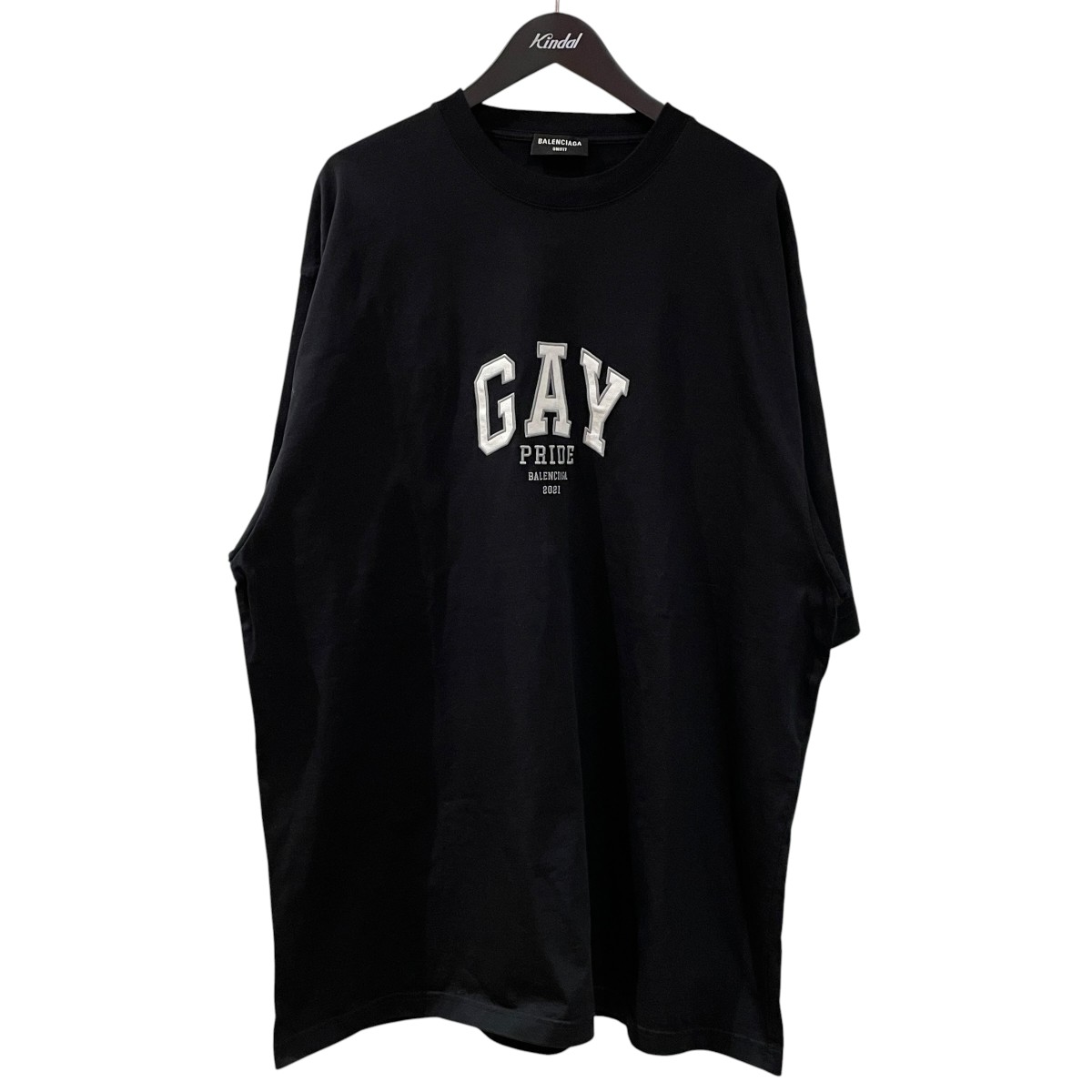 【中古】BALENCIAGA　GAY PRIDE 半袖Tシャツ 651795 ブラック サイズ：L 【090726】（バレンシアガ）｜ブランド古着のカインドオル