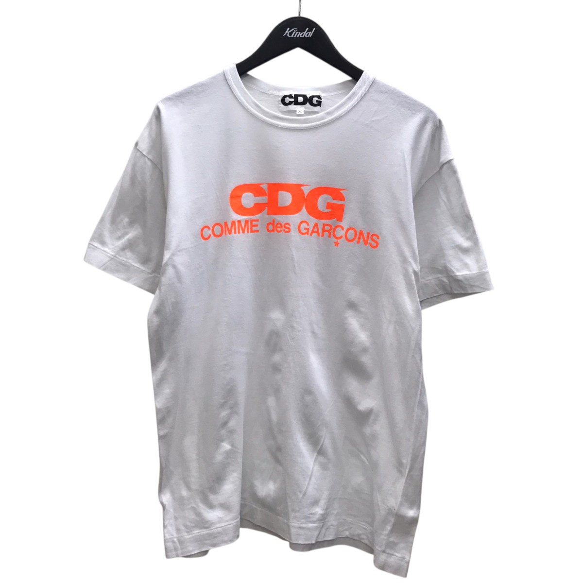 【中古】CDG　ロゴプリントTシャツ ホワイト サイズ：XL 【100726】（シーディージー）｜ブランド古着のカインドオル