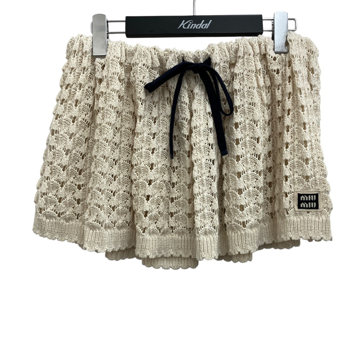 【中古】MIU MIU コットン ミニスカート MMG588 ナチュラル サイズ:36 【100726】(ミュウミュウ)|ブランド古着のカインドオル