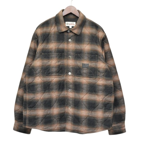 【中古】stussy　2025AW　QUILTED PLAID SHIRT JACKET　キルテッドプレイドシャツジャケット　1110372 ブラウン サイズ：M 【090726】（ステューシー）｜ブランド古着のカインドオル