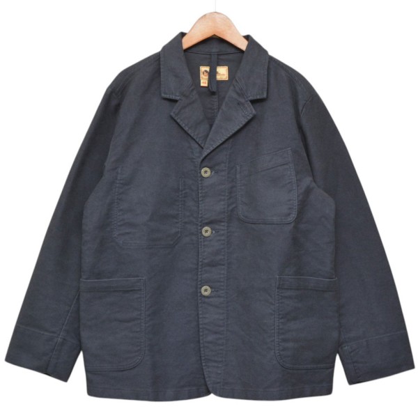 【中古】NIGEL CABOURN　WORK SUIT JACKET MOLESKIN　モールスキンワークジャケット　8051-13-80000-1-2 ネイビー サイズ：46 【110726】（ナイジェルケーボン）｜ブランド古着のカインドオル