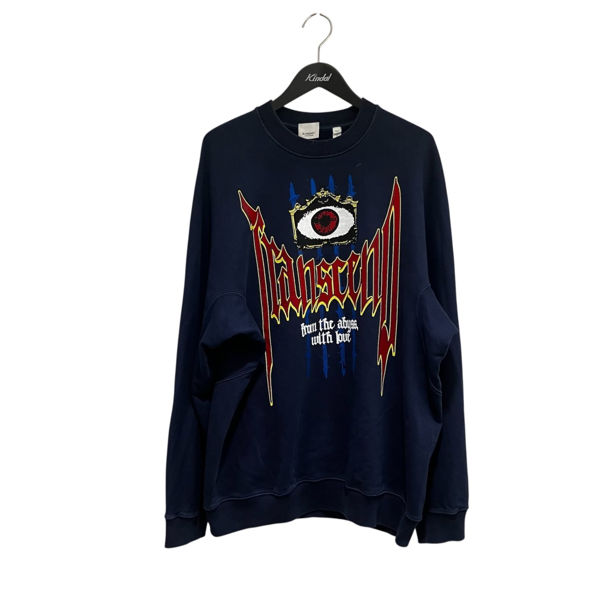 【中古】BURBERRY　グラフィックプリント クルーネックスウェット 8070152 ネイビー サイズ：S 【110726】（バーバリー）｜ブランド古着のカインドオル