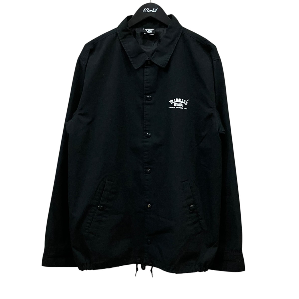 【中古】TRADMANS BONSAI　フロントロゴ刺繍コーチジャケット ブラック サイズ：XL 【120726】（）｜ブランド古着のカインドオル