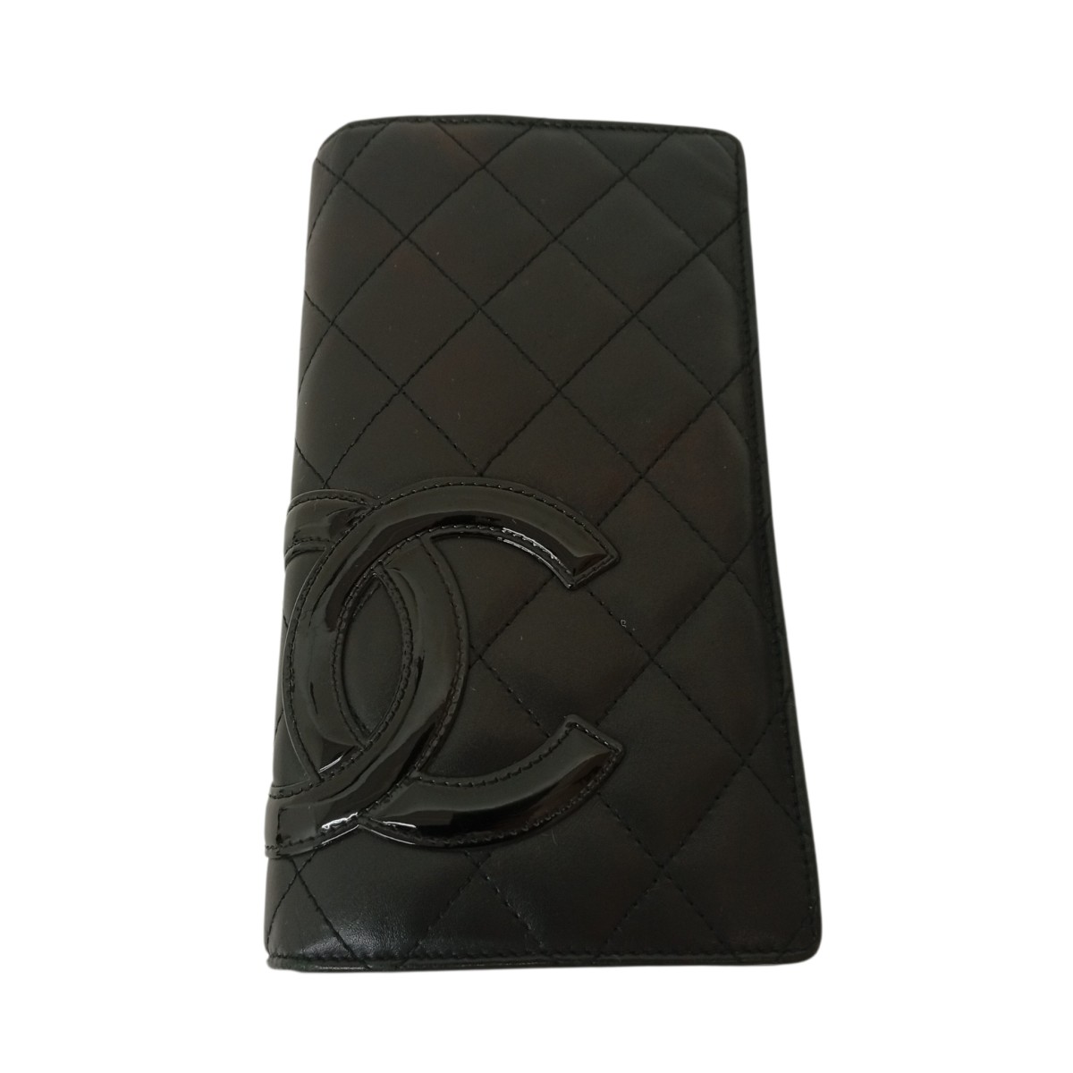【中古】CHANEL　カンボンライン 長財布 ブラック 【120726】（シャネル）｜ブランド古着のカインドオル 28,978円