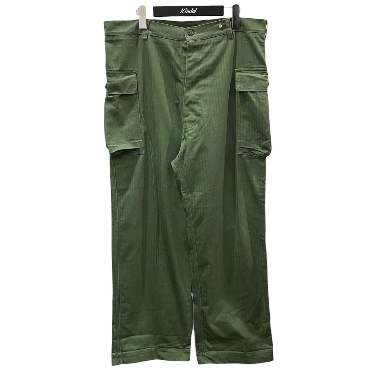 【中古】US ARMY 80~90s ヘリンボーンカーゴパンツ M-43 フランス軍 レプリカ オリーブ サイズ:44 【120726】(ユーエスアーミー)|ブランド古着のカインドオル