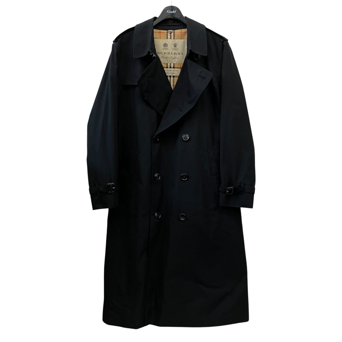 【中古】BURBERRY　トレンチコート 2850／68Q ｹﾝｼﾞﾝﾄﾝ ブラック サイズ：50 【130726】（バーバリー）｜ブランド古着のカインドオル