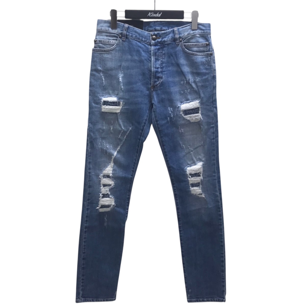【中古】BALMAIN　デニムパンツ インディゴ サイズ：29 【130726】（バルマン）｜ブランド古着のカインドオル