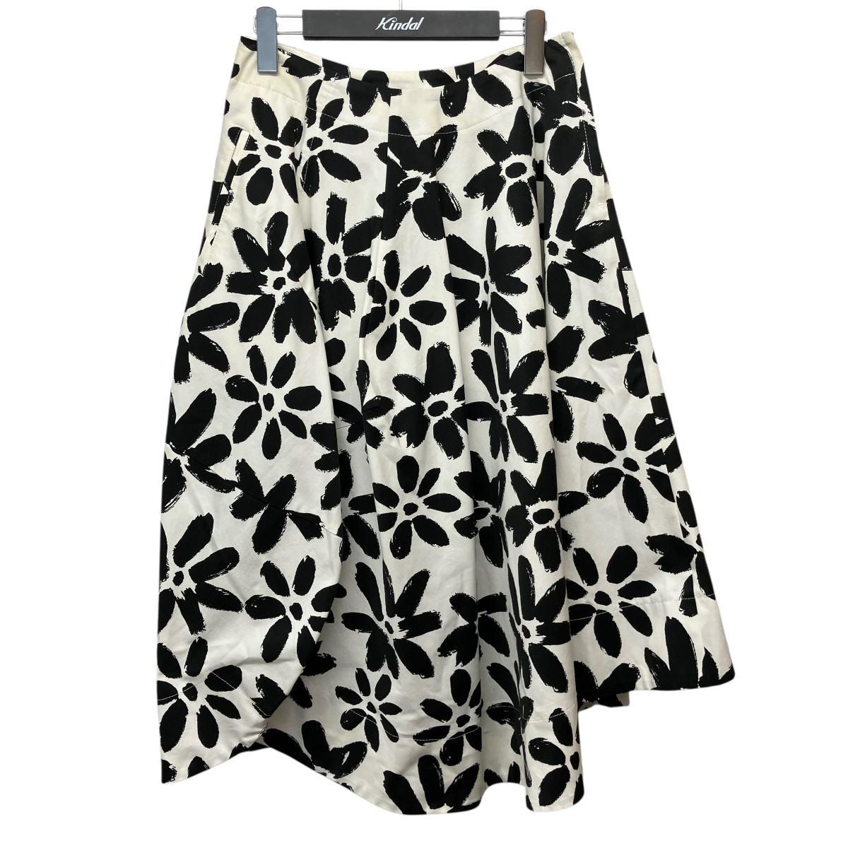 【中古】COMME des GARCONS　12SS フラワープリントロングスカート GI-S026 ホワイト&times;ブラック サイズ：S 【130726】（コムデギャルソン）｜ブランド古着のカインドオル