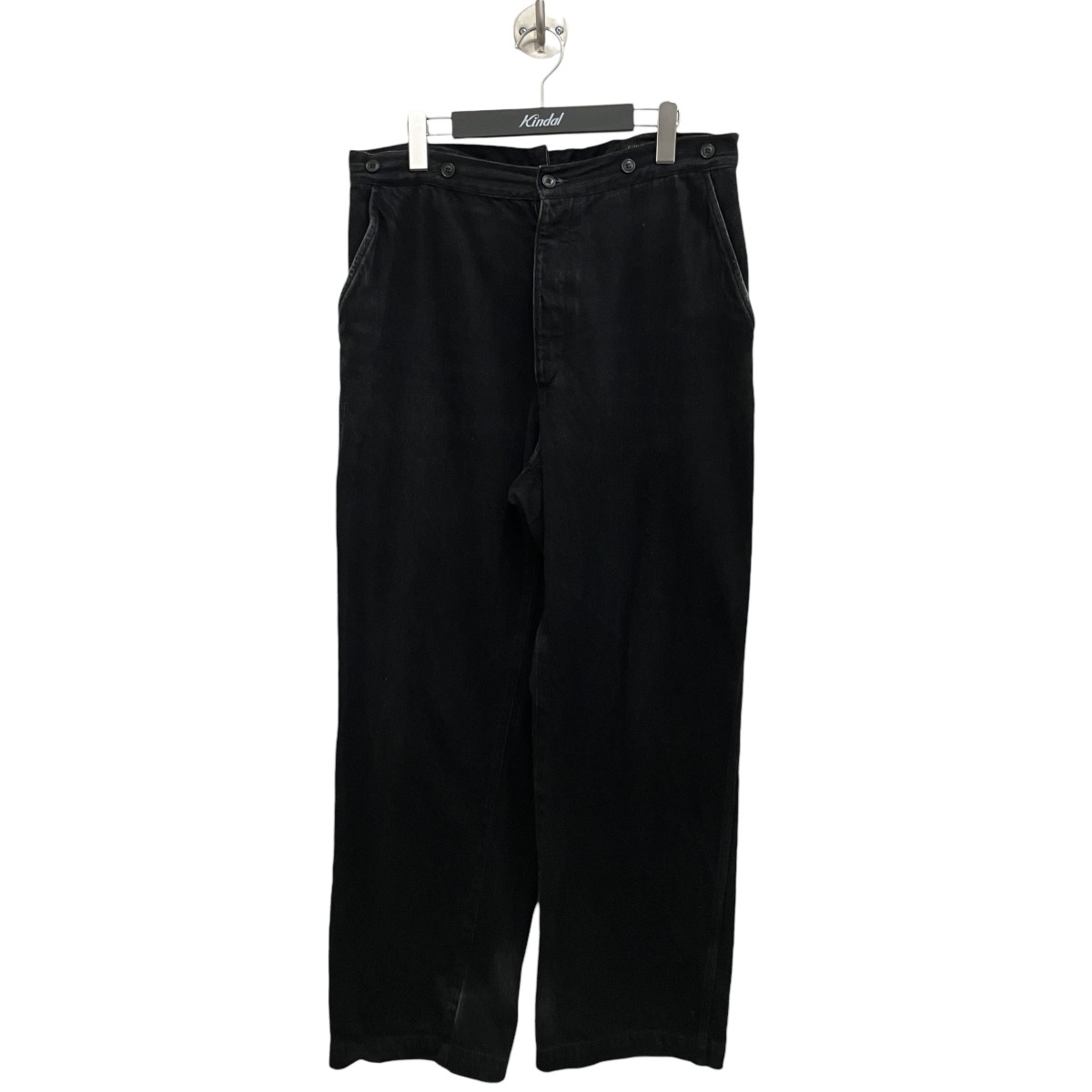 【中古】COMOLI　デニムオーバーパンツ A03-03002 ブラック サイズ：2 【130726】（コモリ）｜ブランド古着のカインドオル