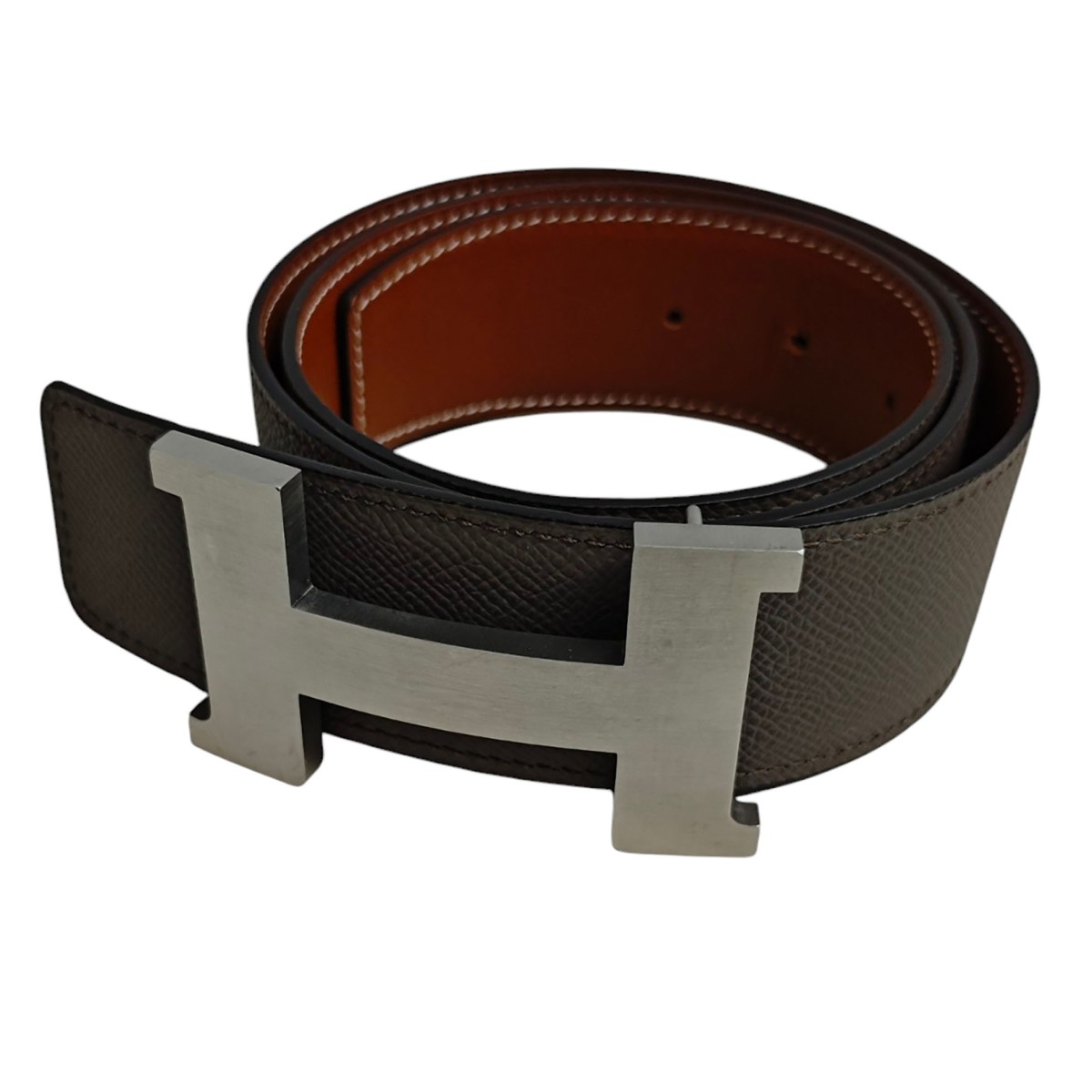 【中古】HERMES　コンスタンス42 リバーシブル Hベルト □R グレー&times;ブラウン サイズ：80 【130726】（エルメス）｜ブランド古着のカインドオル