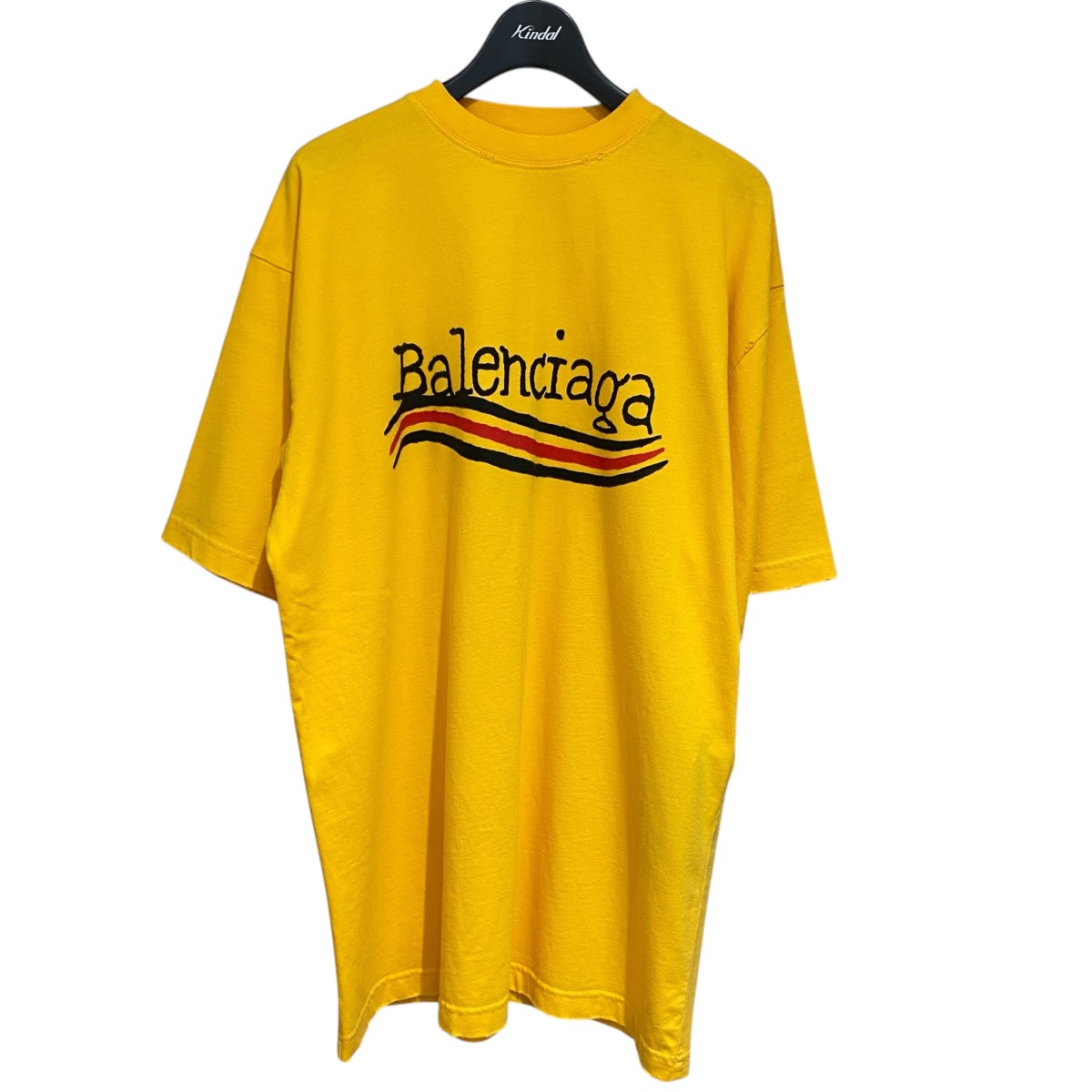 【中古】BALENCIAGA キャンペーンロゴダメージ加工Tシャツ 641675 イエロー サイズ:XXS 【130726】(バレンシアガ)|ブランド古着のカインドオル
