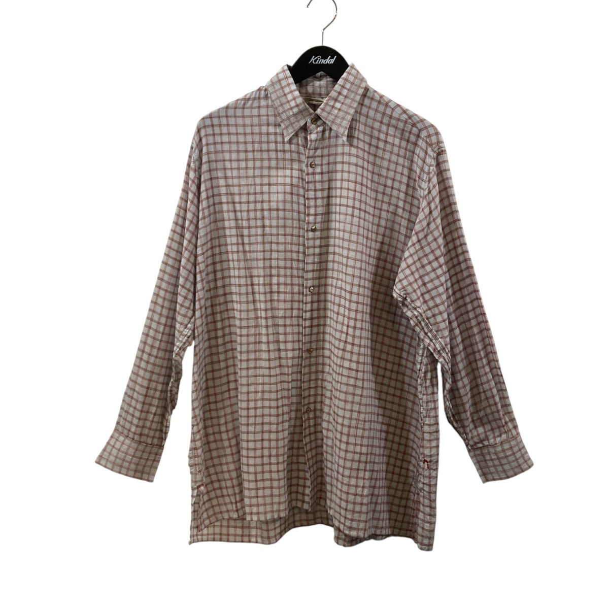 【中古】MAATEE&SONS GUPTA KHADI COTTON SHIRTS チェック チェックシャツ MT5103-0604 グレー×レッド サイズ:2 【140726】(マーティーアンドサンズ)|ブランド古着のカインドオル