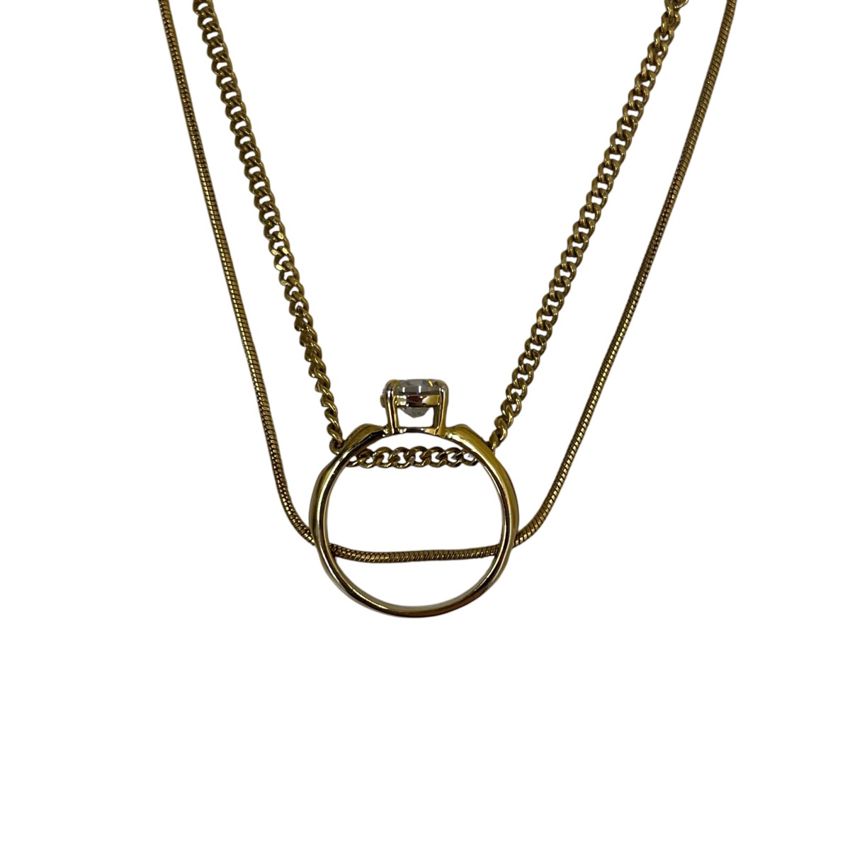 【中古】Maison Margiela　3way ネックレス リング ブレスレット ネックレス ゴールド サイズ：FREE 【150726】（メゾンマルジェラ）｜ブランド古着のカインドオル