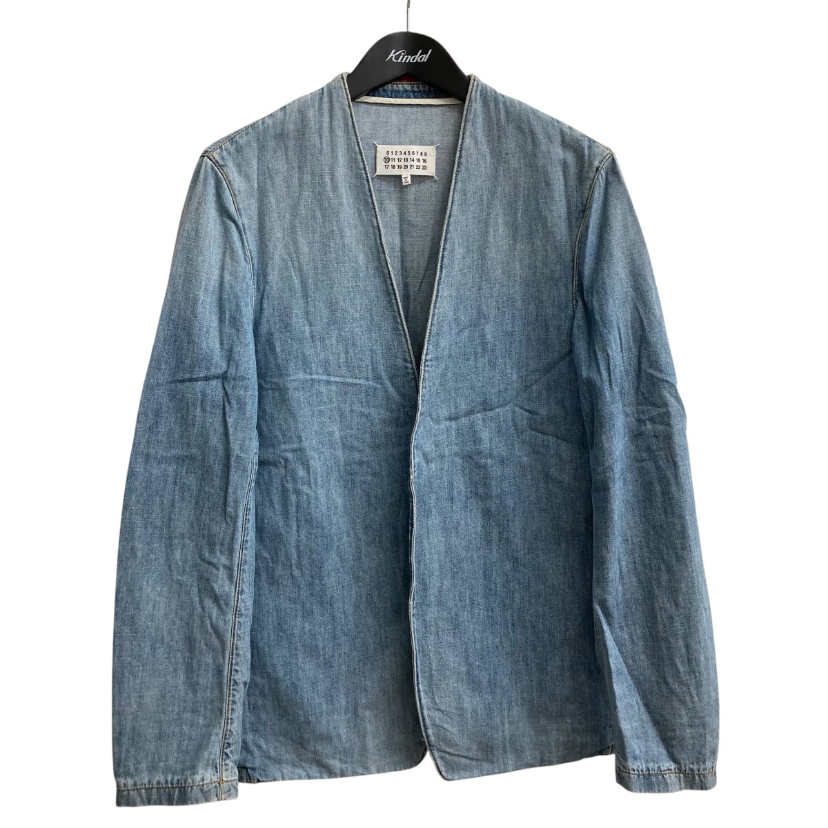 【中古】Maison Margiela　19SS ノーカラーデニムジャケット S50BN0374 ブルー サイズ：46 【160726】（メゾンマルジェラ）｜ブランド古着のカインドオル