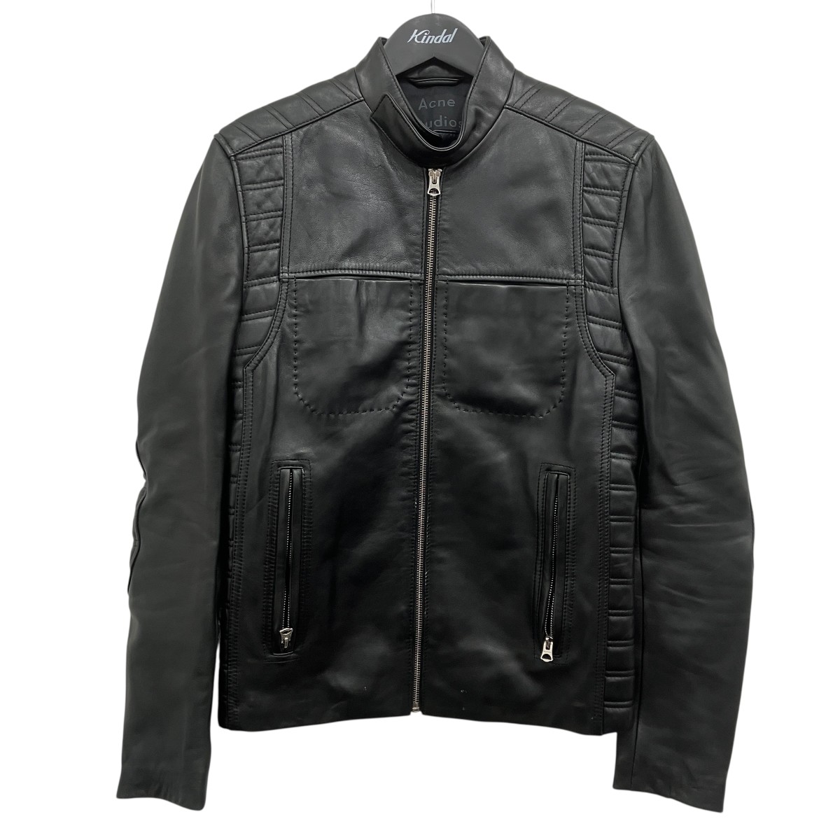 【中古】ACNE STUDIOS　レザーモーターサイクルジャケット ブラック サイズ：44 【160726】（アクネストゥディオズ）｜ブランド古着のカインドオル