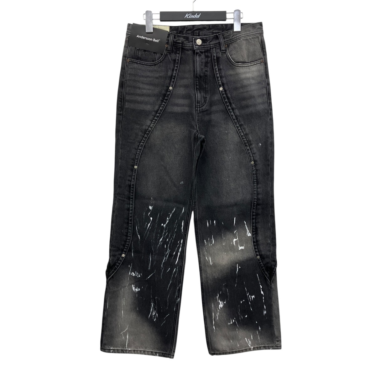 【中古】ANDERSSON BELL　ペイントデニムパンツ ブラック サイズ：31 【160726】（アンダースンベル）｜ブランド古着のカインドオル