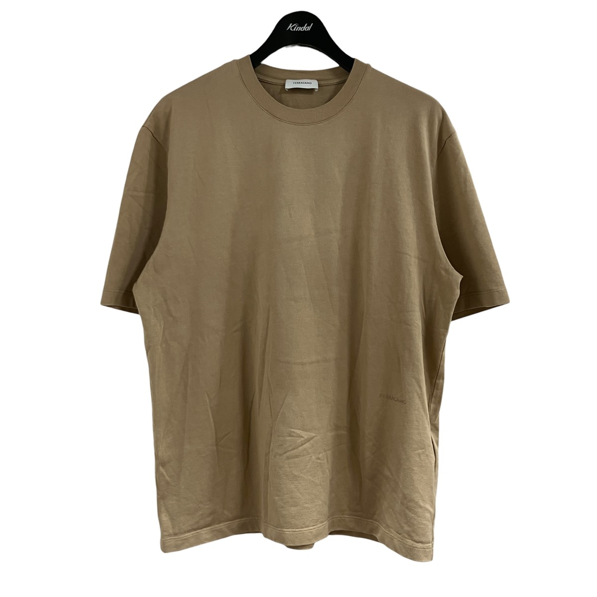 【中古】Ferragamo　スモールプリントＴシャツ ベージュ サイズ：L 【160726】（フェラガモ）｜ブランド古着のカインドオル