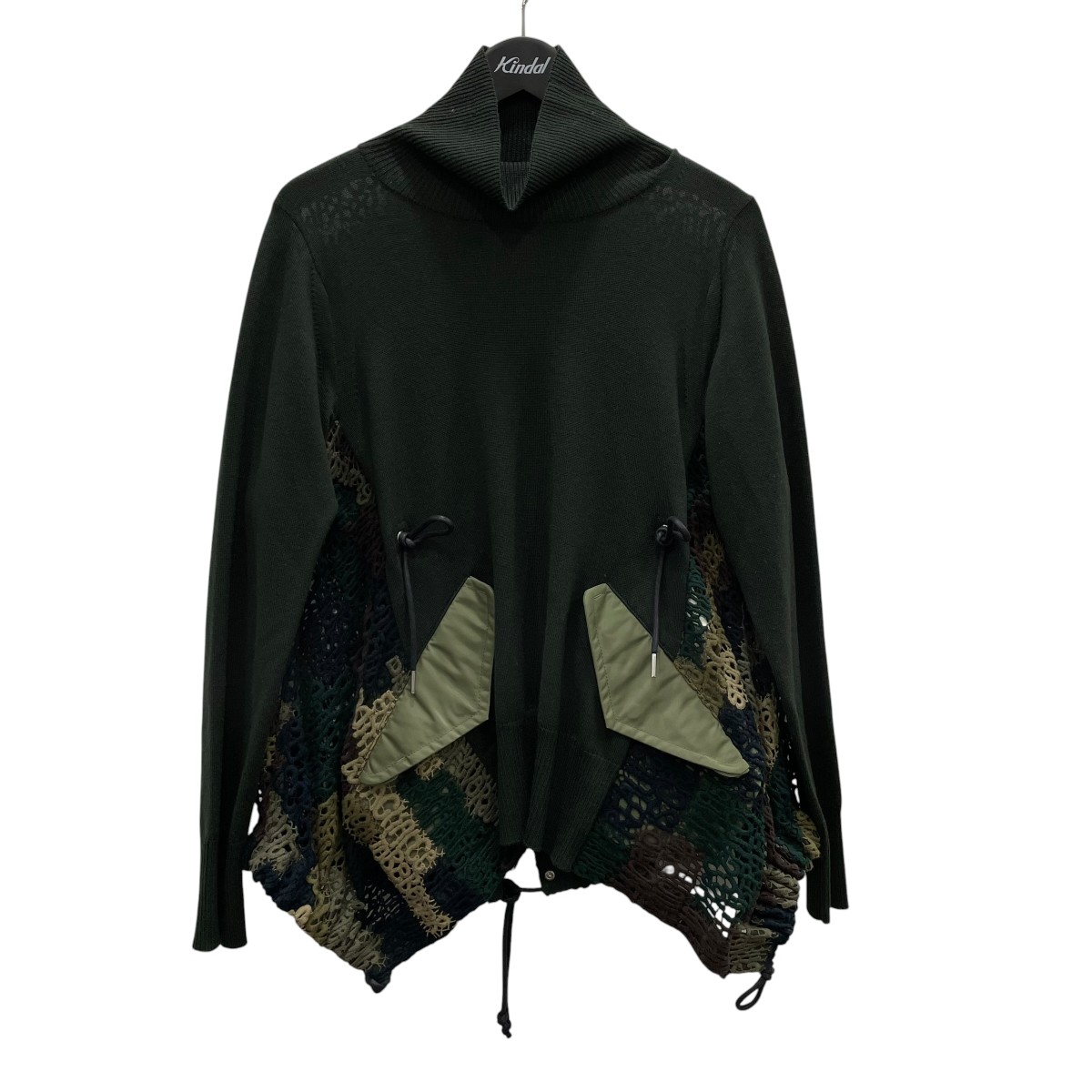【中古】sacai　レースニットプルオーバー 2105810 グリーン サイズ：2 【170726】（サカイ）｜ブランド古着のカインドオル