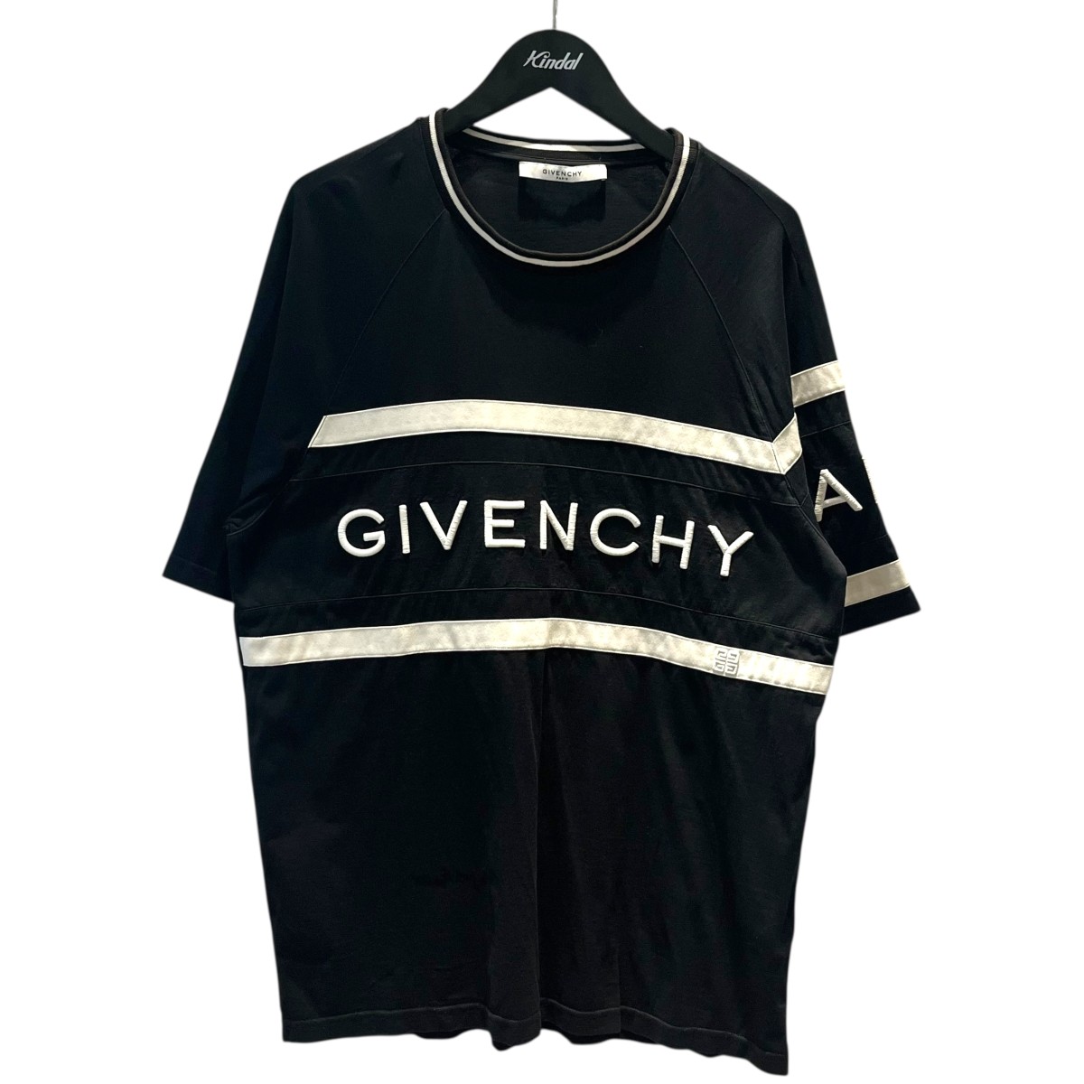 【中古】GIVENCHY　4ＧコントラストスリムロゴＴシャツ BM70KV3002 ブラック サイズ：XXL 【160726】（ジバンシィ）｜ブランド古着のカインドオル