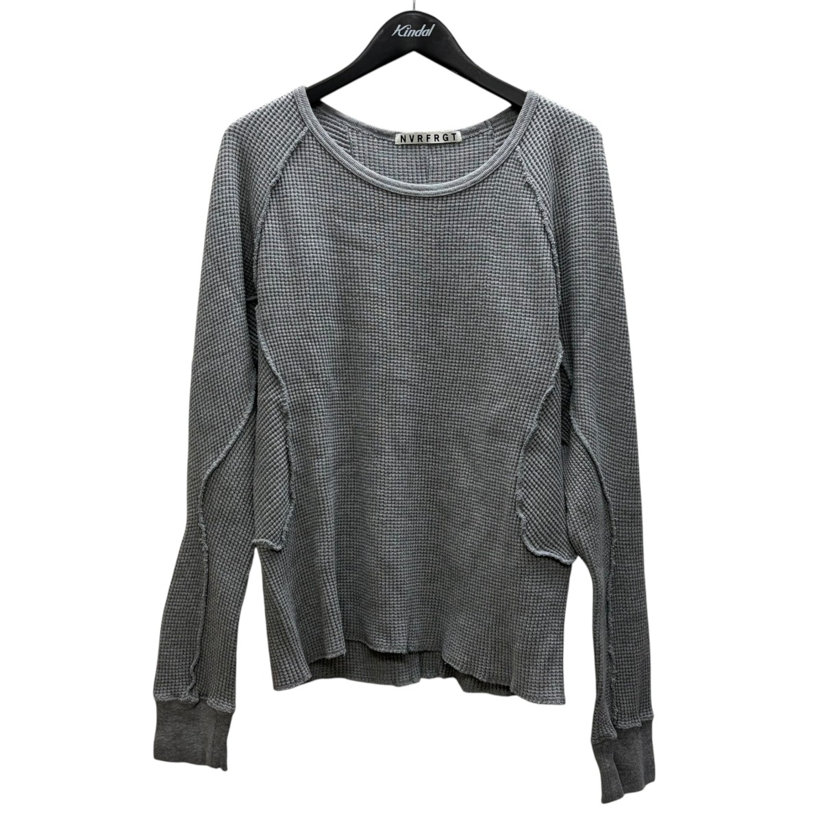 【中古】NVRFRGT　ワッフル サーマル ロングスリーブ Tシャツ グレー サイズ：1 【170726】（ネバーフォーゲット）｜ブランド古着のカインドオル